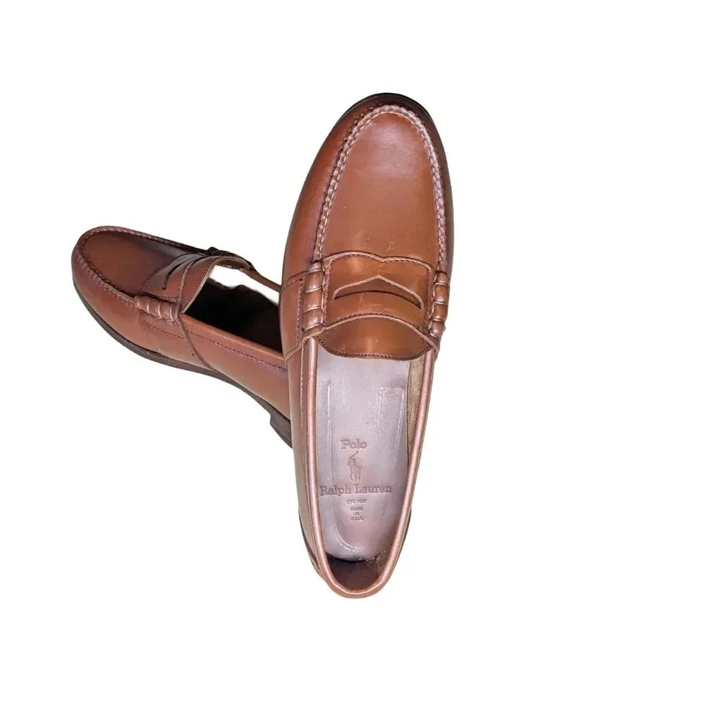 Polo Ralph Lauren Bench Made USA Admiralty Beefroll Penny Loafers Sz 9 NIB - Picture 9 of 14